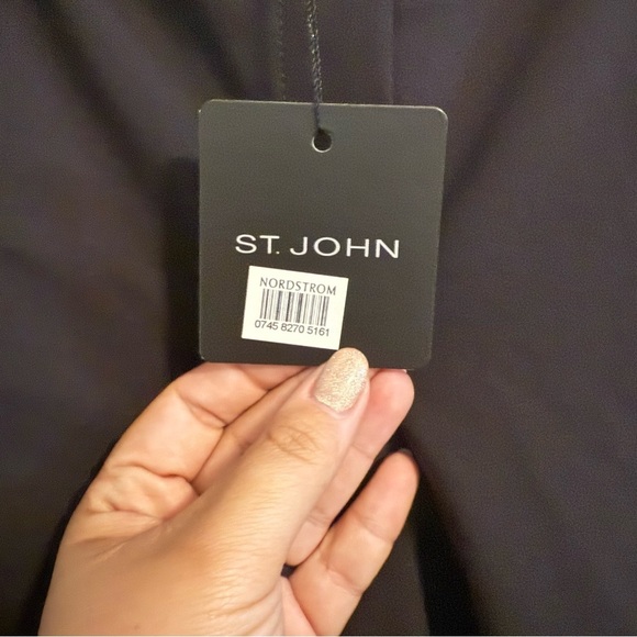 St. John Caviar Jennifer Fit Black front seam NWT slacks business career neutral - Picture 4 of 9